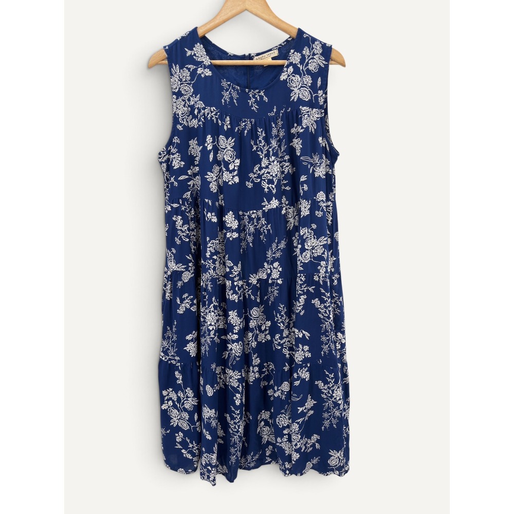 Studio West Vintage Floral Midi Dress Size M Cottagecore Pockets